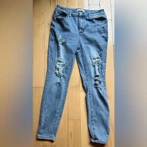 Judy Blue Bleach Spot Skinny Jeans SZ 11/30